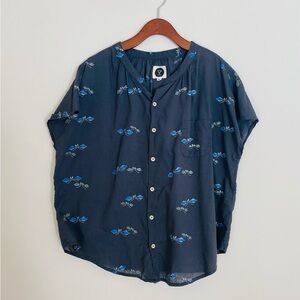 Bsbee khadi cotton chevron short sleeve top size M